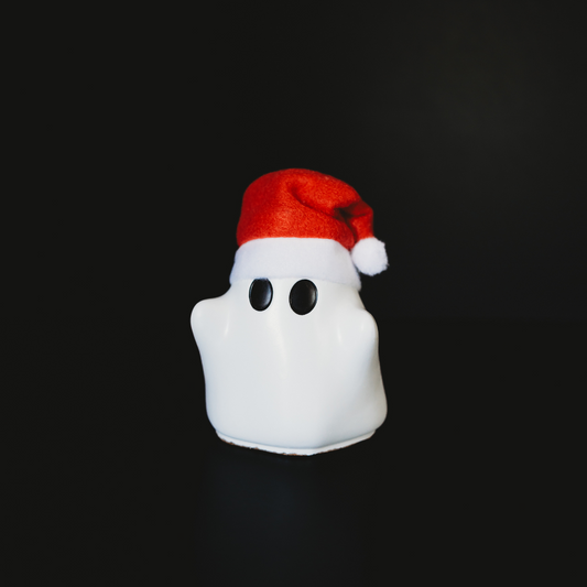 Christmas Spirit | Handmade Concrete Christmas Ghost Decor with Santa Hat