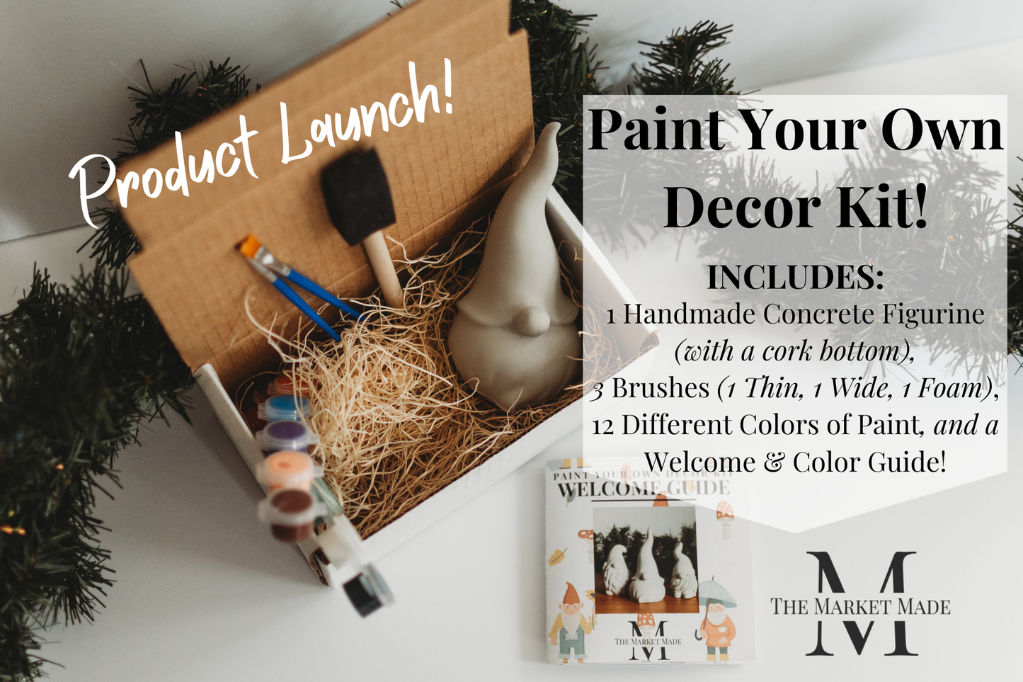 Jumbo Concrete Turtle | Paint Your Own Decor Kit | Paint Your Own Activity Set | Paint Your Own Handmade Concrete Gift Set