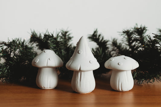Handmade Concrete Mushroom Decor: Modern Mantel Decor