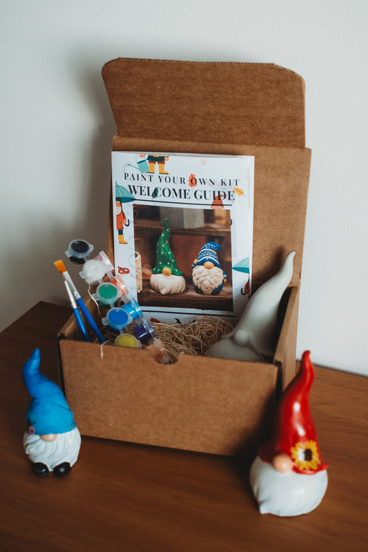 Paint Your Own Gnome Kit: Handmade Concrete Decor Activity Kit