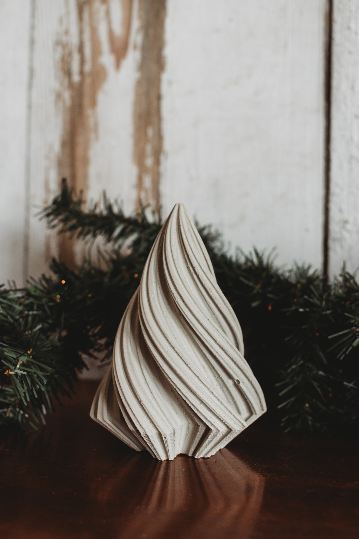 Handmade Concrete Christmas Trees | Concrete Spiral Trees | Set of 3 Holiday Tree Decor