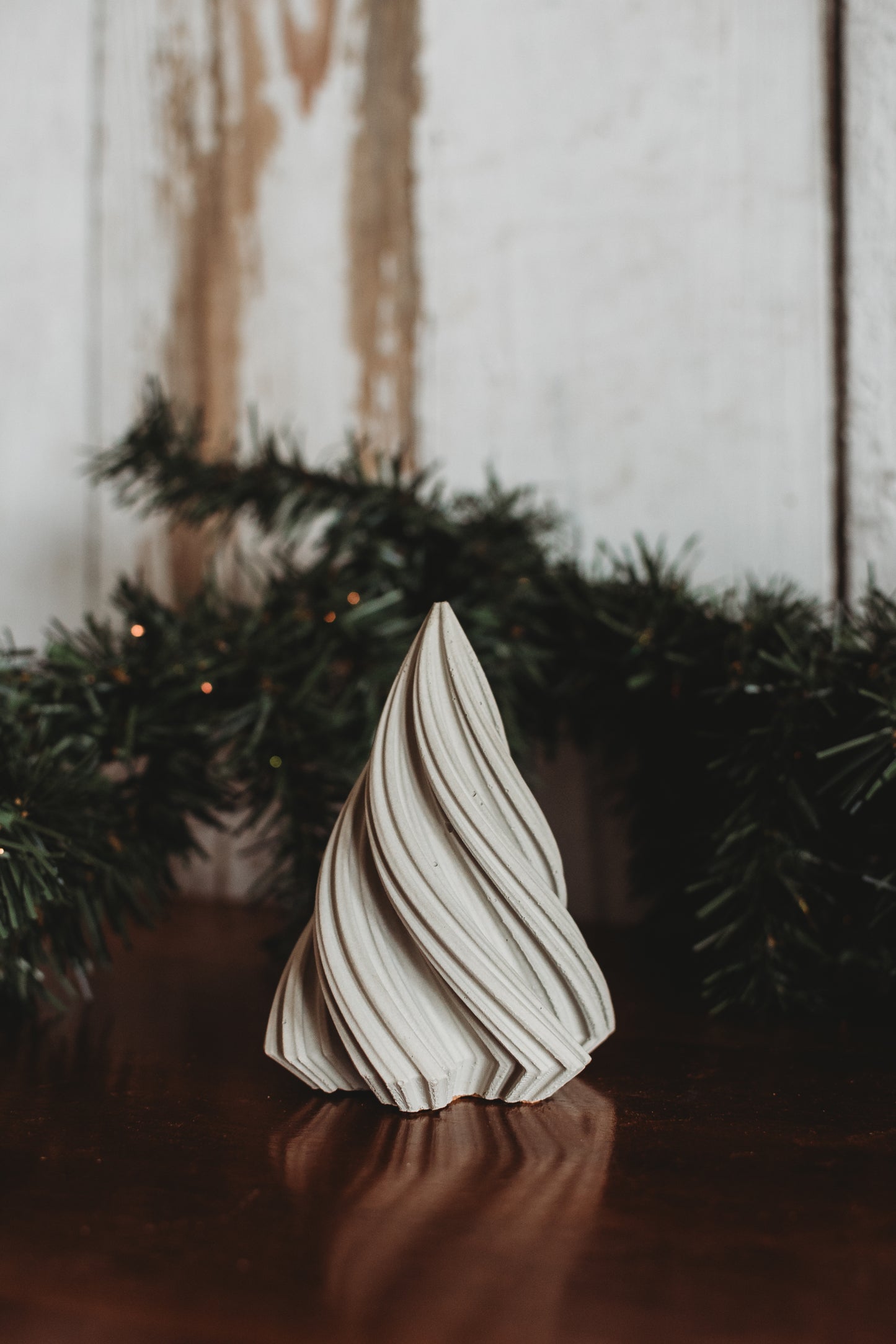 Handmade Concrete Christmas Trees | Concrete Spiral Trees | Set of 3 Holiday Tree Decor