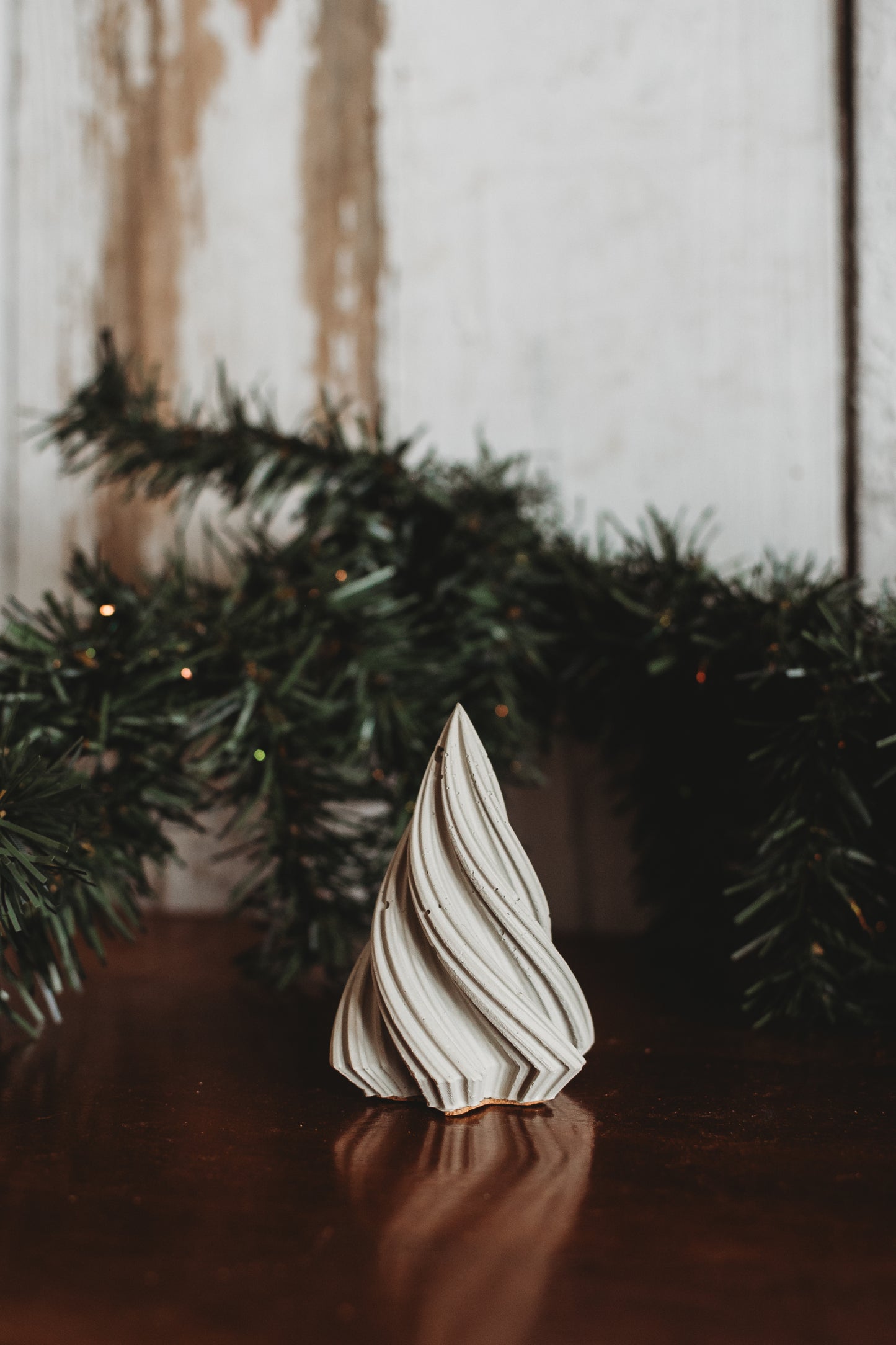 Handmade Concrete Christmas Trees | Concrete Spiral Trees | Set of 3 Holiday Tree Decor