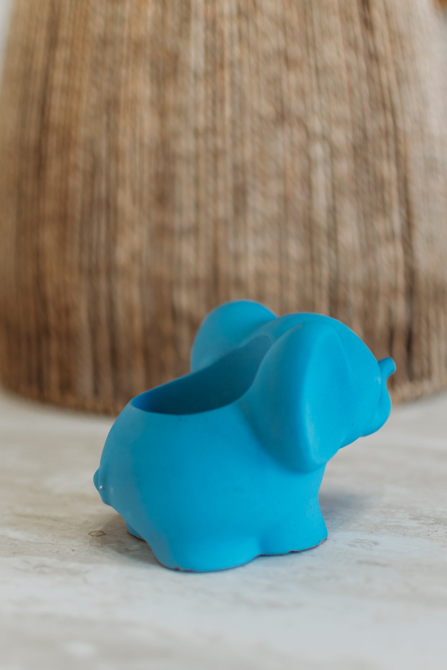 Handmade Concrete Elephant Container: Cement Planter with Air Plant or Pencil Holder