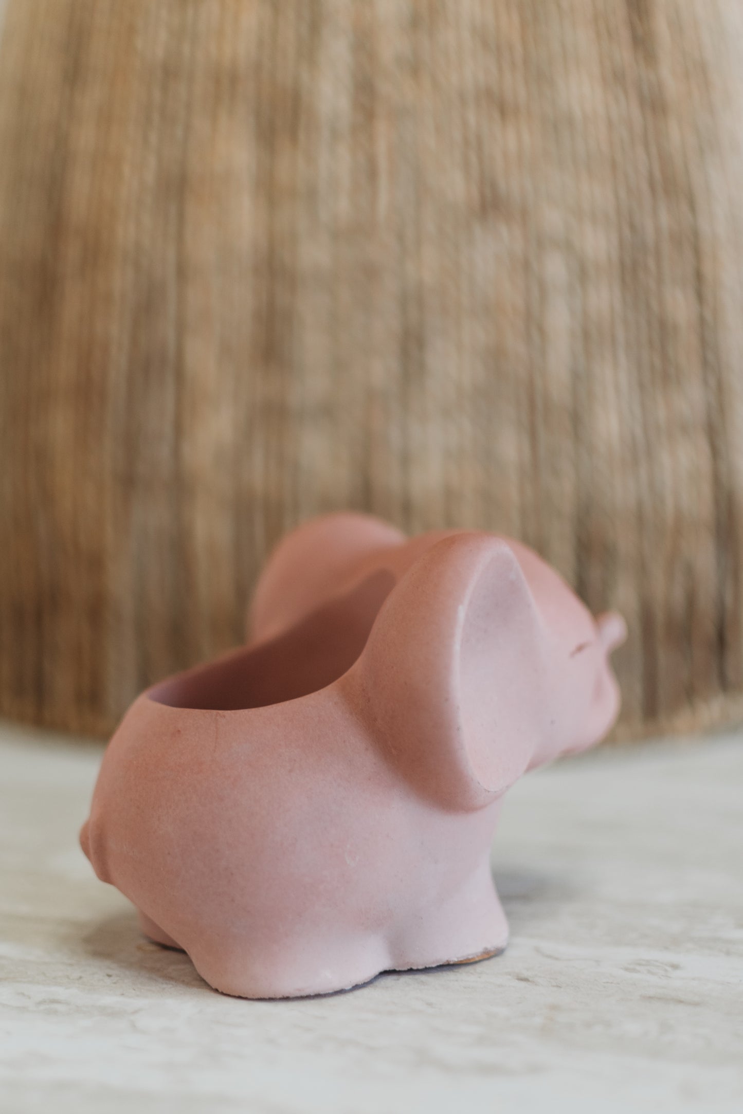 Handmade Concrete Elephant Container: Cement Planter with Air Plant or Pencil Holder
