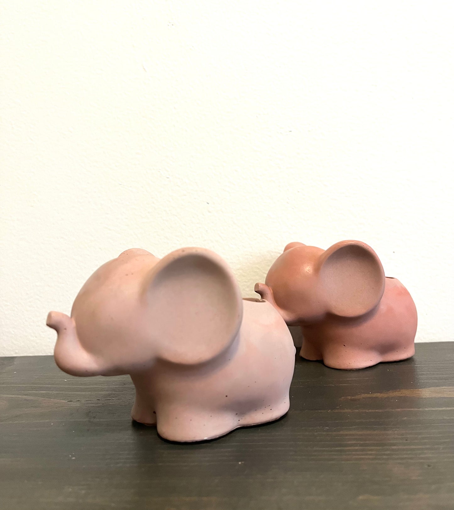 Handmade Concrete Elephant Container: Cement Planter with Air Plant or Pencil Holder