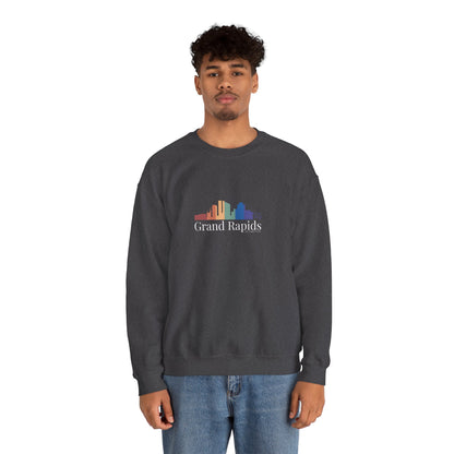 Grand Rapids Unisex Heavy Blend™ Crewneck Sweatshirt Rainbow Skyline