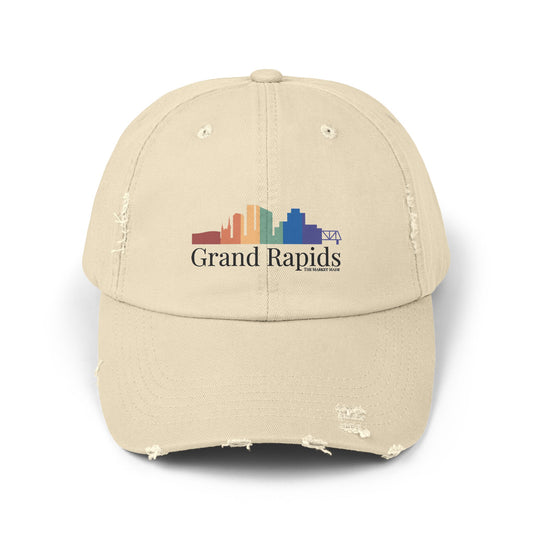 Distressed Cap Grand Rapids Rainbow Skyline