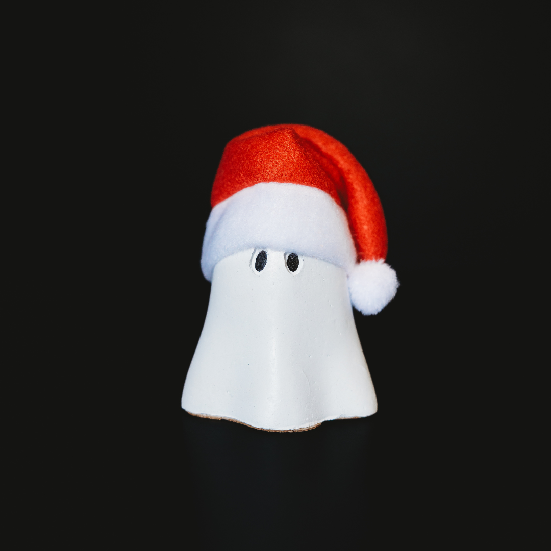 Handmade Christmas Spirit | Cute Concrete Ghost | Handmade Holiday Ghost Decor