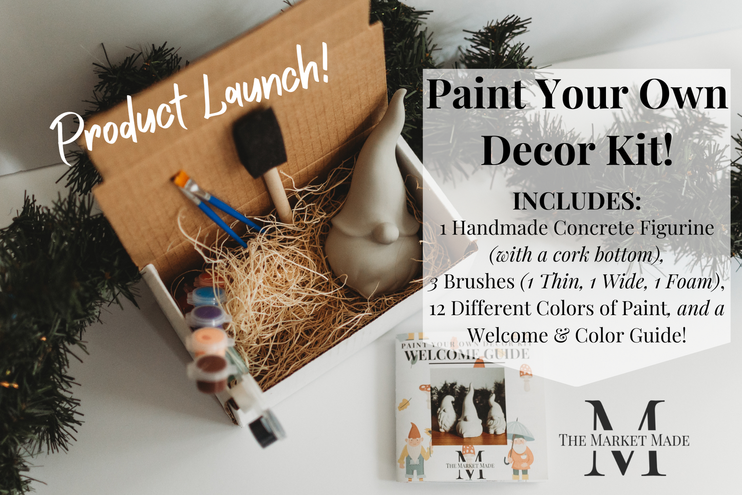 Paint Your Own Jumbo Turtle or Unicorn Decor Kit | Paint Your Own Activity Set | Paint Your Own Handmade Concrete Gift Set