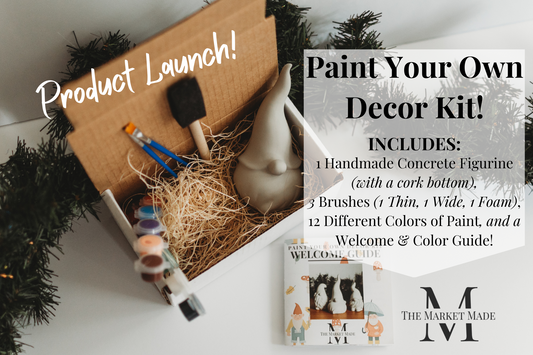 Paint Your Own Decor Kit | Paint Your Own Gnome Activity Set | Paint Your Own Handmade Concrete Gift Set