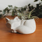 Sleeping Fox Decor | Handmade Fox Concrete Planter | Fox Cement Air Plant Container