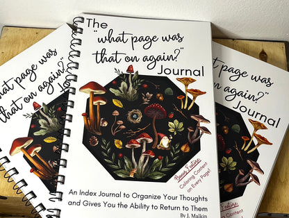 The "What Page Was That On Again?" Journal | An Index Journal with Coloring Content
