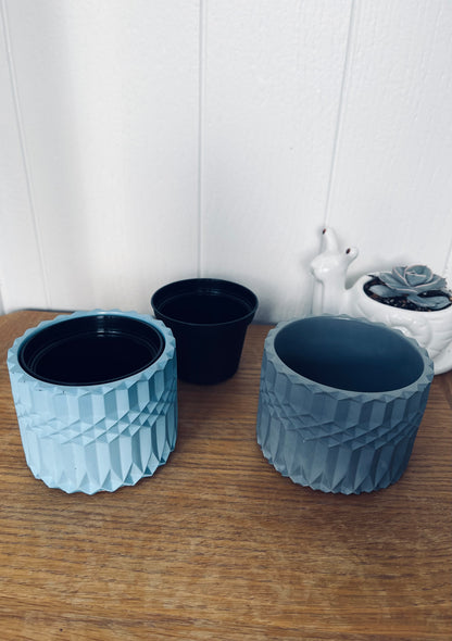 Handmade Vintage-Style Container | Geometric Cement Holder | Classic Concrete Planter