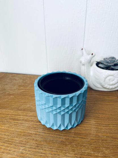 Handmade Vintage-Style Container | Geometric Cement Holder | Classic Concrete Planter