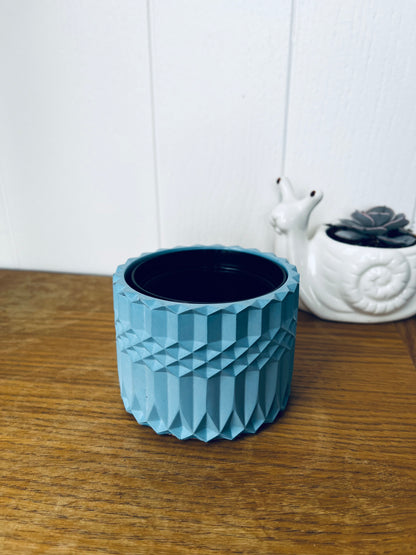 Handmade Vintage-Style Container | Geometric Cement Holder | Classic Concrete Planter