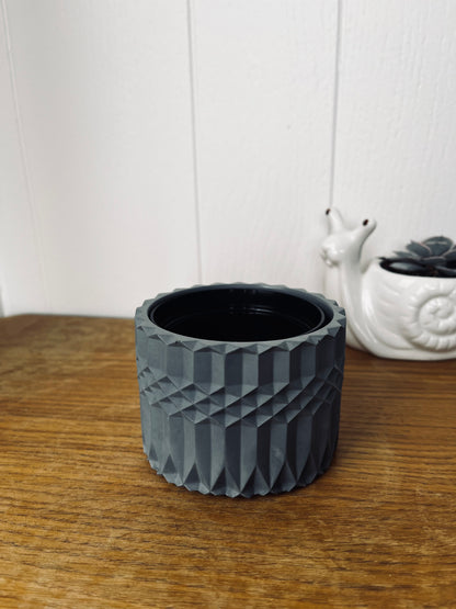 Handmade Vintage-Style Container | Geometric Cement Holder | Classic Concrete Planter