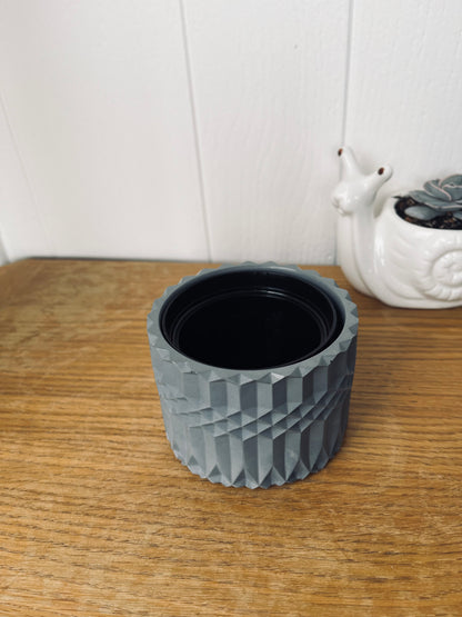 Handmade Vintage-Style Container | Geometric Cement Holder | Classic Concrete Planter
