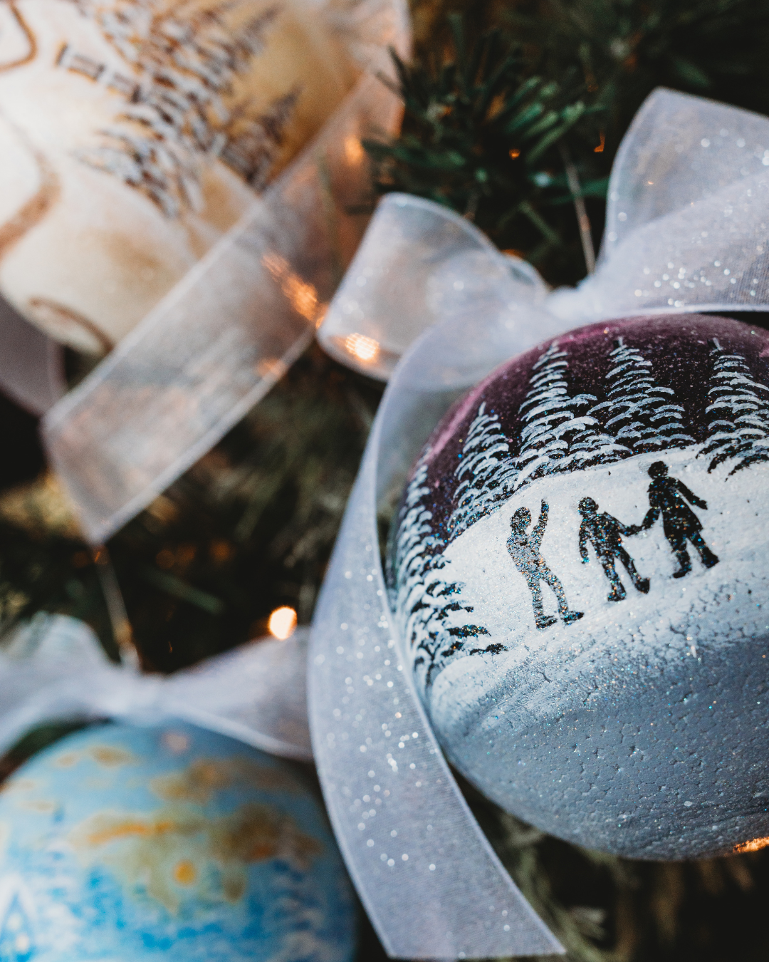 Hand-Painted Snowscape Foam Ornament