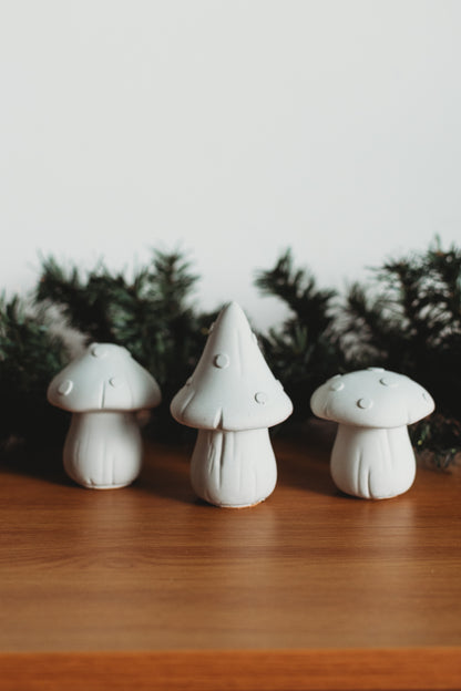 Handmade Concrete Mushroom Decor: Modern Mantel Decor