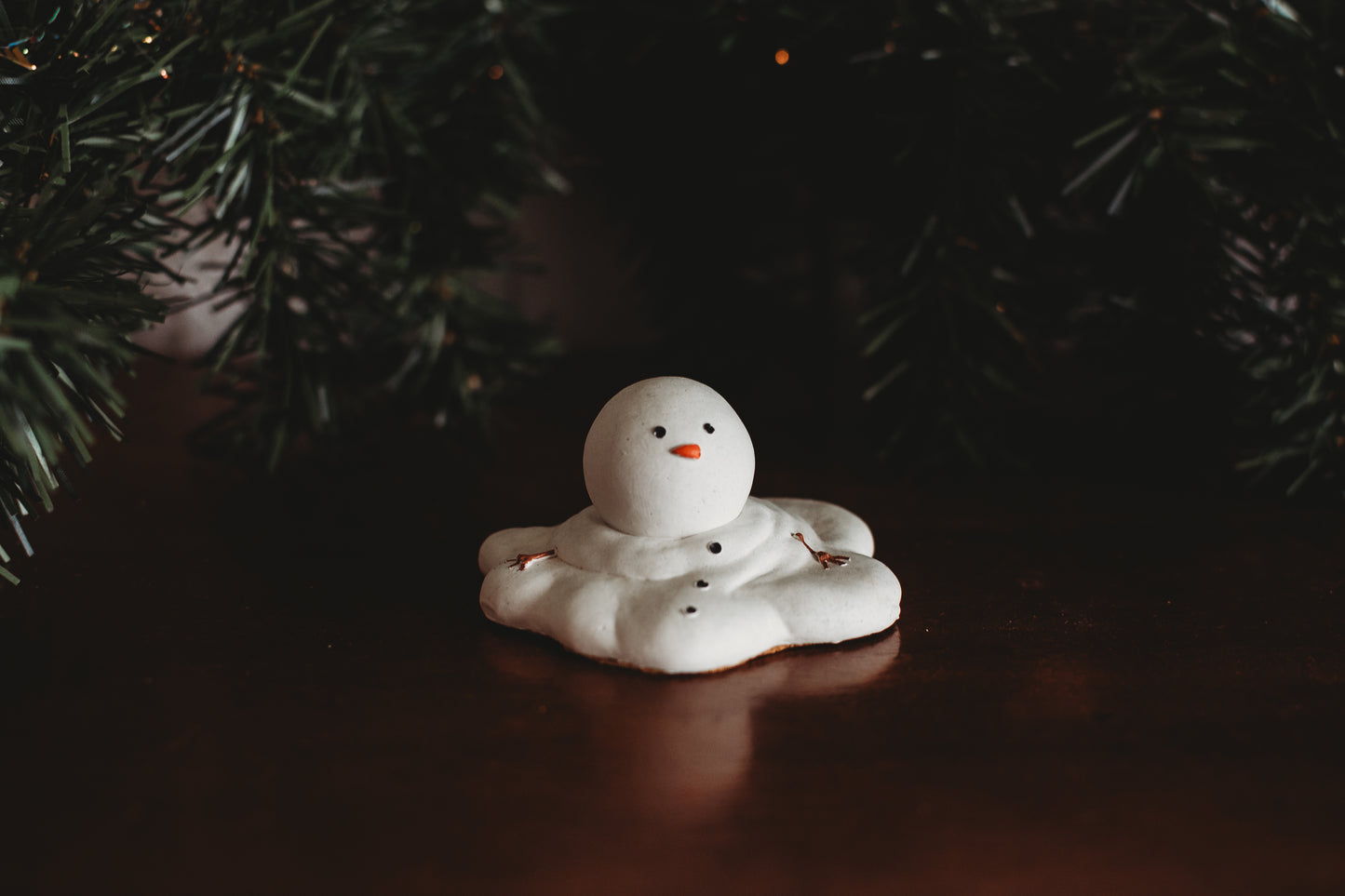 Mini Melting Snowman | Handmade Concrete Snowmen | Cute Tabletop Holiday Decor