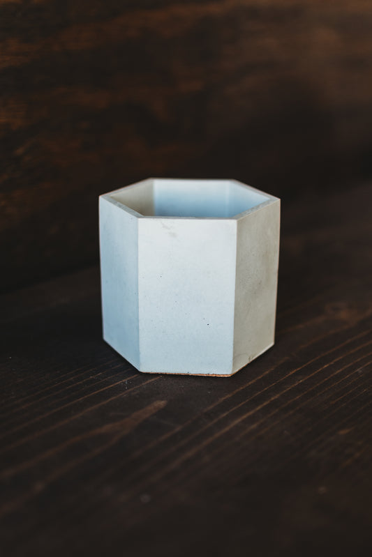 Handmade Hexagon Container | Concrete Hexagon Planter | Medium Sized Holder