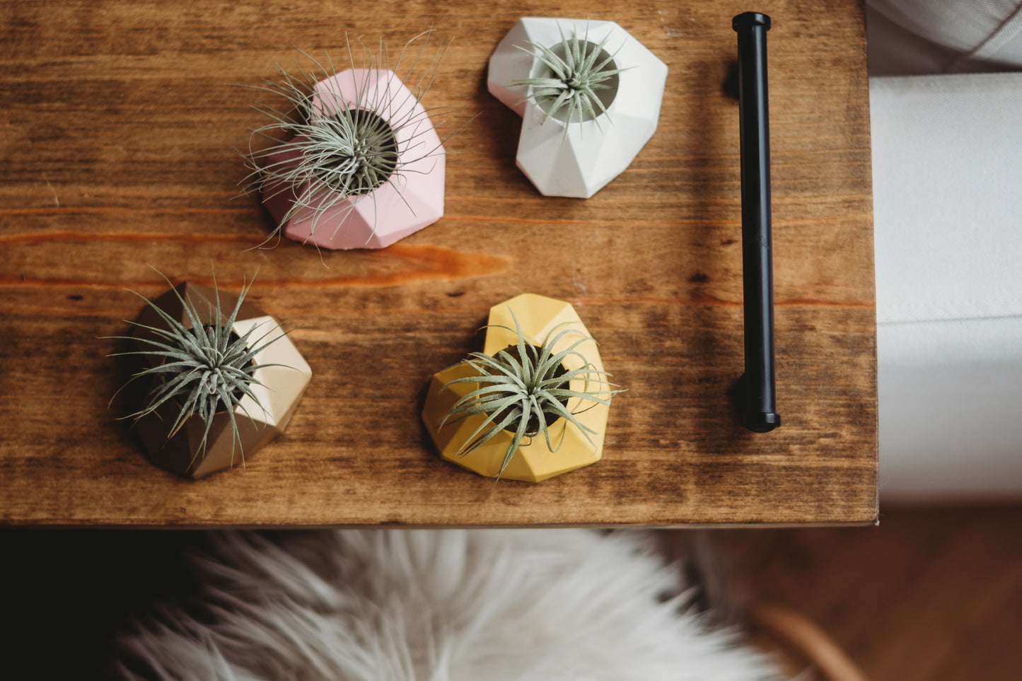 Mini Geometric Heart Decor | Handmade Mini Concrete Planter | Mini Cement Holder