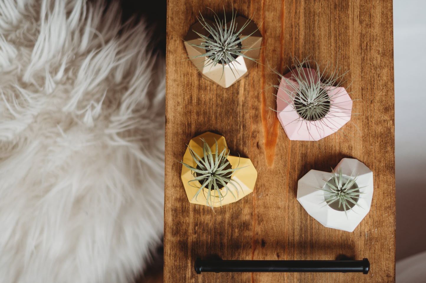 Mini Geometric Heart Decor | Handmade Mini Concrete Planter | Mini Cement Holder